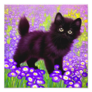 Impression Photo Chaton noir de Gustav Klimt