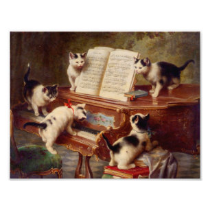 Impression Photo Chatons et piano