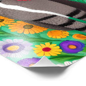 Impression Photo Chats blancs et gris Whimsical et Fleur rouge (Coin)