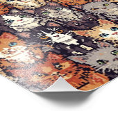Impression Photo Chats Colorés Pixelisés Numériques (Coin)