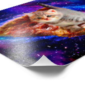 Impression Photo Chats dans la pizza spatiale (Coin)