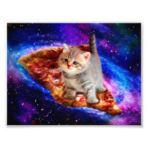 Impression Photo Chats dans la pizza spatiale