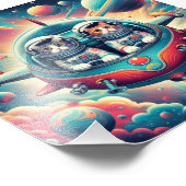 Impression Photo Chats dans l'affiche spatiale ! (Coin)