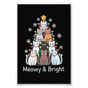 Impression Photo Chats Noël Arbre Meowy Bright Cute Xmas