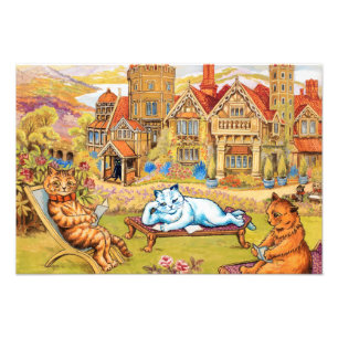 Impression Photo Chats se relaxant dans les jardins de Napsbury by