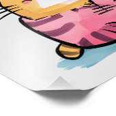 Impression Photo Chats Whimsical Watercolor Moderne (Coin)