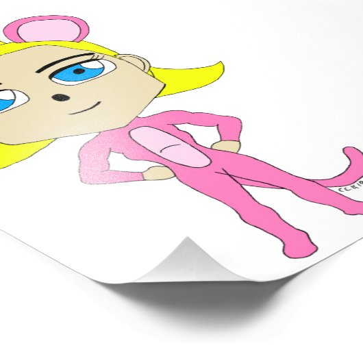 Impression Photo chatte rose (Coin)