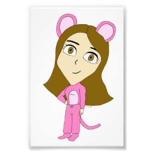 Impression Photo chatte rose