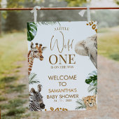 Impression Photo Cheetah Safari Wild One Baby Shower Welcome Sign