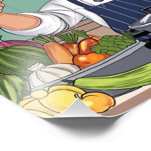 Impression Photo Chef cartoon procreate hand drawing (Coin)