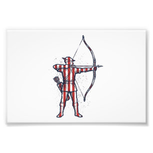 Impression Photo Chemise de chasse à l'arc vintage Archer drapeau a