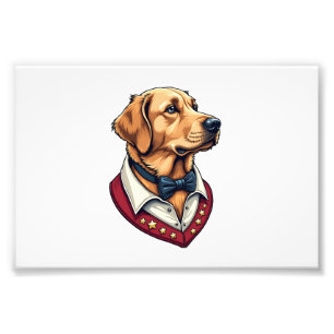 Impression Photo Chemise de chien patriotique vintage Golden Retrie