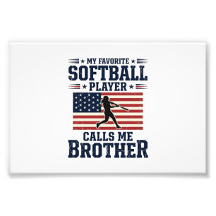 Impression Photo Chemise de frère de softball patriotique vintage g