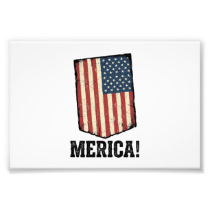 Impression Photo Chemise graphique patriotique Vintage Merica Flag_