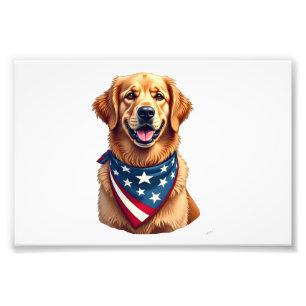 Impression Photo Chemise vintage avec gravure de Golden Retriever p