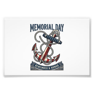 Impression Photo Chemise vintage Memorial Day Anchor Remember Honor
