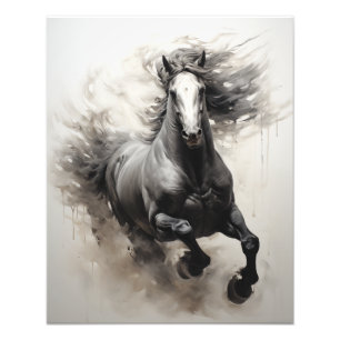 Impression Photo Cheval Esprit Libre Noir et Blanc