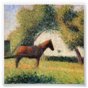 Impression Photo Cheval et Panier de Georges Seurat