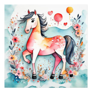 Impression Photo Cheval floral mignon