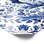Impression Photo Cheval frison de style Delft Delftware dans un pré (Coin)