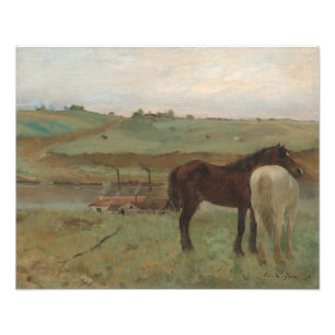 Impression Photo Chevaux dans une prairie, Peinture à l'huile, Edga