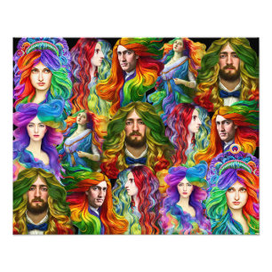 Impression Photo Cheveux arc-en-ciel Déesse hommes femmes Imaginair