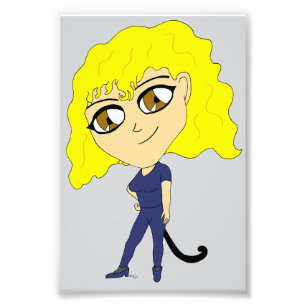 Impression Photo Chibi avec un chat comme une queue
