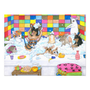 Impression Photo Chien 121 Funny Chihuahua dans le bain