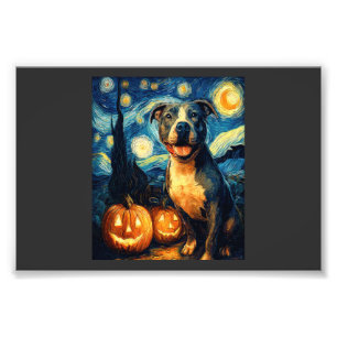 Impression Photo Chien American Staffordshire Terrier Halloween mig