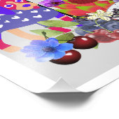 Impression Photo chien, chat, fruits et fleurs (Coin)