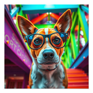 Impression Photo Chien Cool avec Lunettes de Soleil