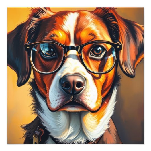 Impression Photo Chien Cool avec Lunettes de Soleil (Devant)