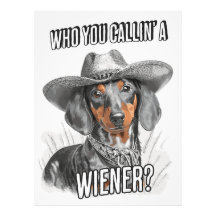 Chien Dachshund Dowboy Funny Wiener