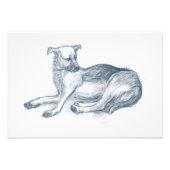 Impression Photo Chien. Dessin au crayon. (Devant)