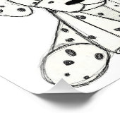 Impression Photo Chien en dalmate dessin simple noir (Coin)