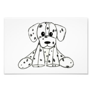 Impression Photo Chien en dalmate dessin simple noir