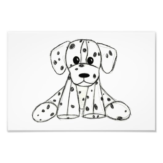 Impression Photo Chien en dalmate dessin simple noir (Devant)