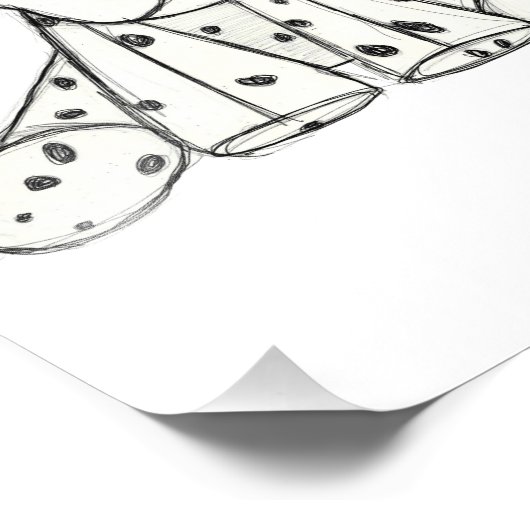 Impression Photo Chien en dalmate dessin simple noir (Coin)