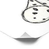 Impression Photo Chien en dalmate dessin simple noir (Coin)