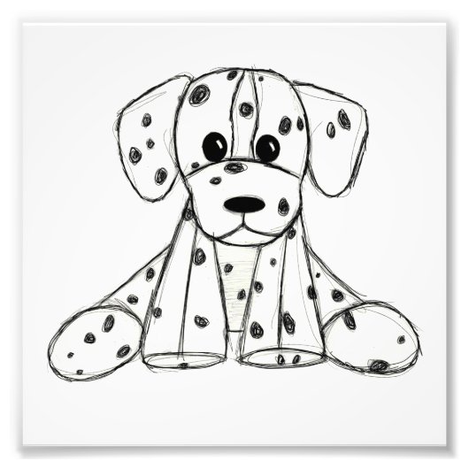 Impression Photo Chien en dalmate dessin simple noir (Devant)