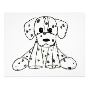 Impression Photo Chien en dalmate dessin simple noir