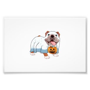 Impression Photo Chien fantôme Bulldog Halloween