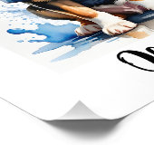 Impression Photo Chien mignon de la police Aquarelle uniforme (Coin)