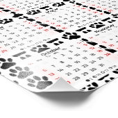 Impression Photo Chien Pawprint Motif 2024 Calendrier (Coin)