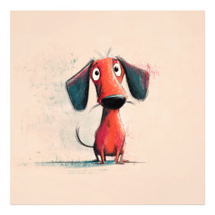 Impression Photo Chien Rouge Drôle – Art de Compagnon de Dessin Ani