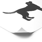 Impression Photo Chien silhouette debout - Choisir la couleur arriè (Coin)