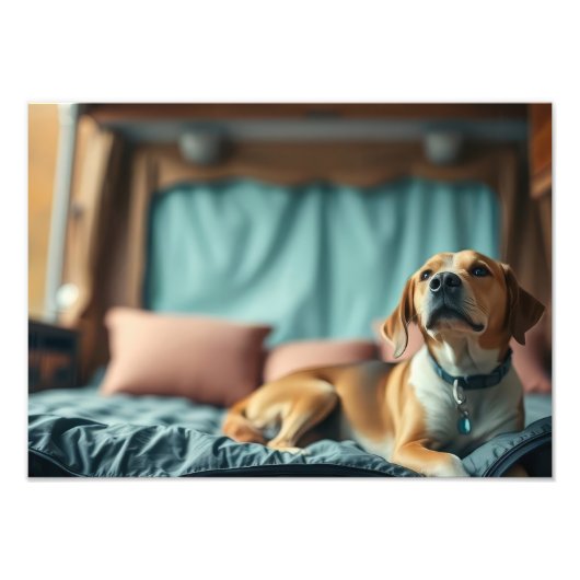 Impression Photo Chien sur Lit (Devant)