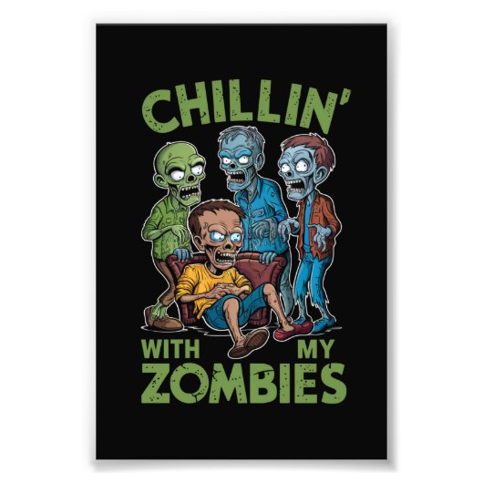 Impression Photo Chillin Avec Mes Zombies Halloween Garçons Enfants (Devant)