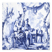 Impression Photo Chinoiserie bleu et blanc Oriental chinois (Devant)