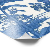 Impression Photo Chinoiserie bleu et blanc Oriental chinois (Coin)